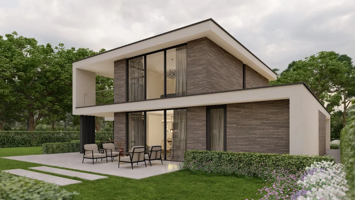 Moderne villa in Berkel en Rodenrijs met warme baksteen, wit stucwerk en royale glaspartijen &ndash; ontwerp door Bongers Architecten